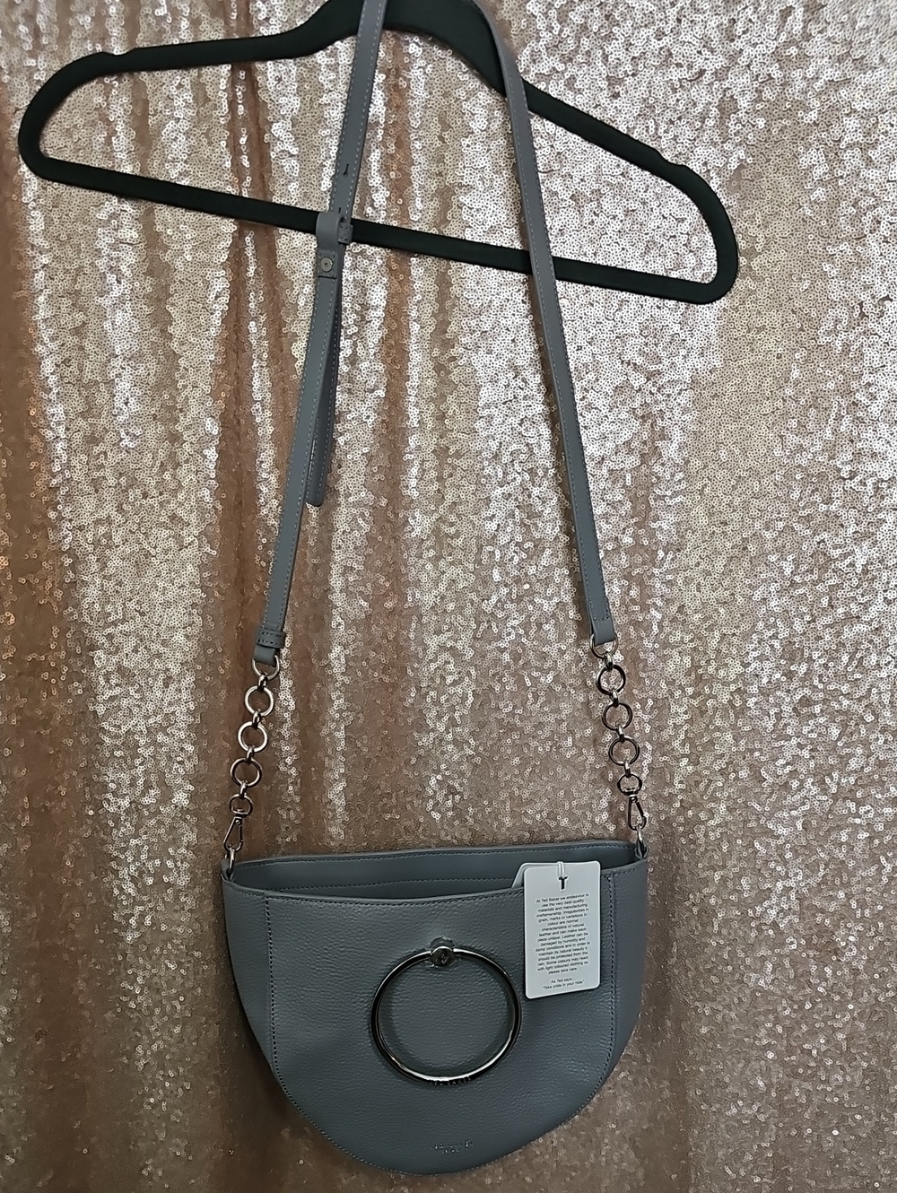 Ted Baker London Gray Semi-Circle Crossbody with Ring Accent